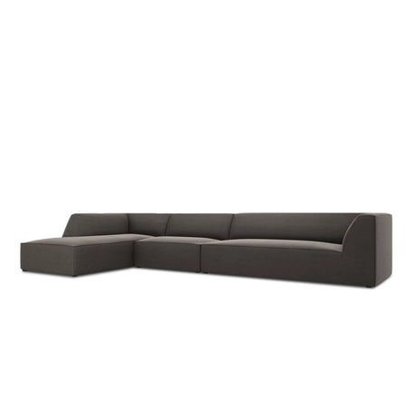 Ruby 5-Sitzer Ecksofa Links, mit Bezug aus Samt (Sal18) in Dunkelgrau, 366x180 cm – Bild 5