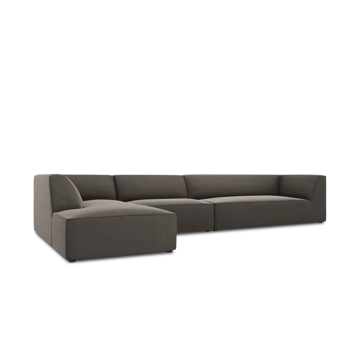 Ruby 5-Sitzer Ecksofa Links, mit Bezug aus Samt (Sal18) in Dunkelgrau, 366x180 cm – Bild 6