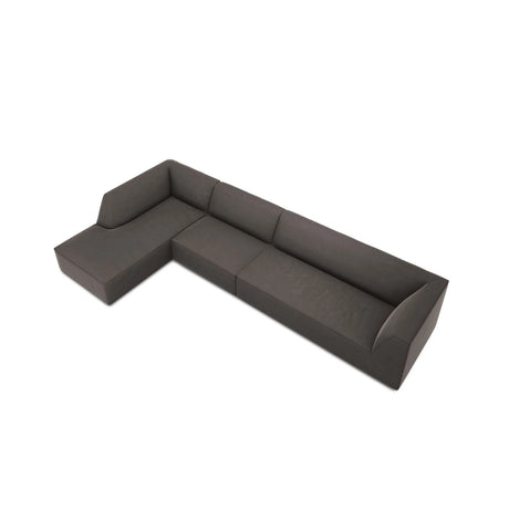 Ruby 5-Sitzer Ecksofa Links, mit Bezug aus Samt (Sal18) in Dunkelgrau, 366x180 cm – Bild 7