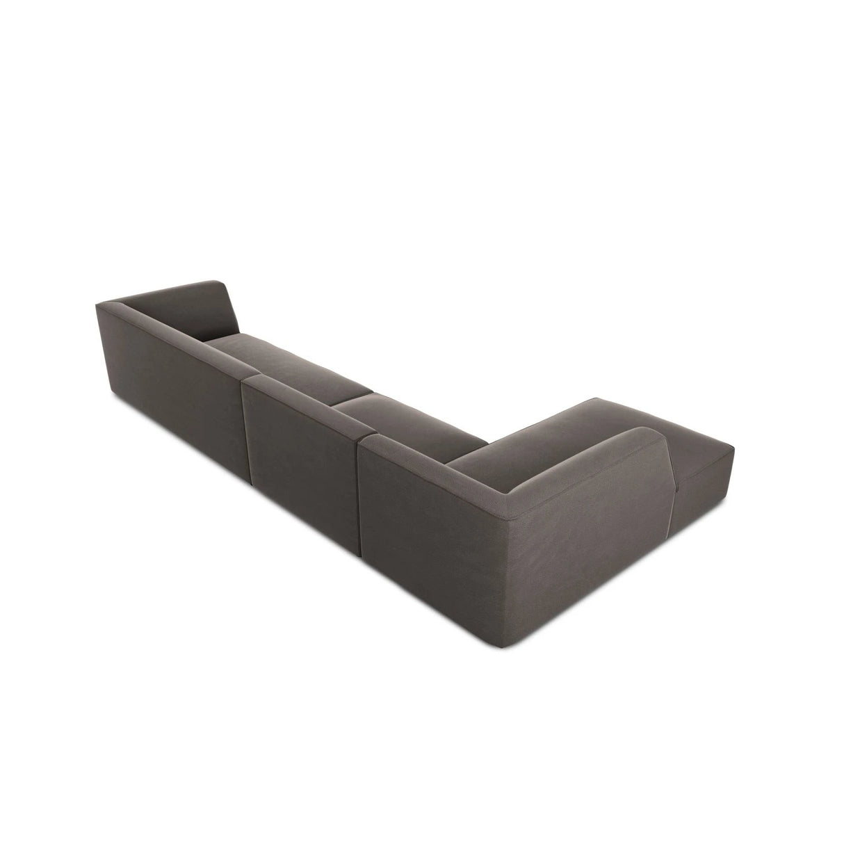 Ruby 5-Sitzer Ecksofa Links, mit Bezug aus Samt (Sal18) in Dunkelgrau, 366x180 cm – Bild 8