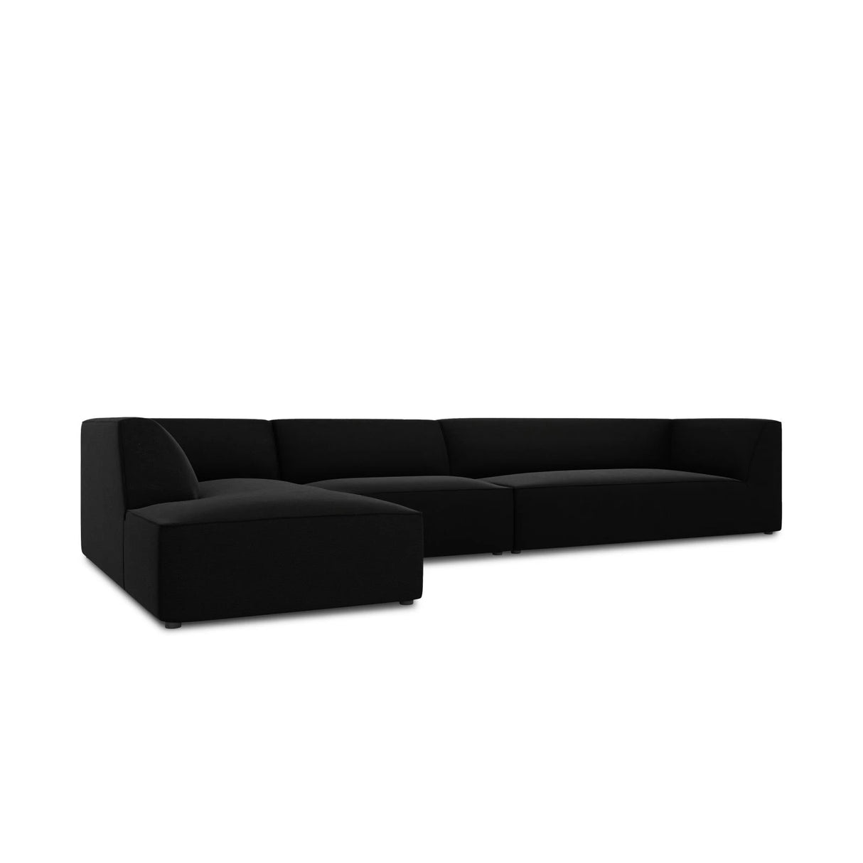 Ruby 5-Sitzer Ecksofa Links, mit Bezug aus Samt (Sal19) in Schwarz, 366x180 cm – Bild 6