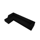 Ruby 5-Sitzer Ecksofa Links, mit Bezug aus Samt (Sal19) in Schwarz, 366x180 cm – Bild 7