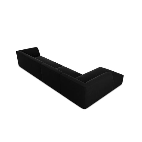 Ruby 5-Sitzer Ecksofa Links, mit Bezug aus Samt (Sal19) in Schwarz, 366x180 cm – Bild 8