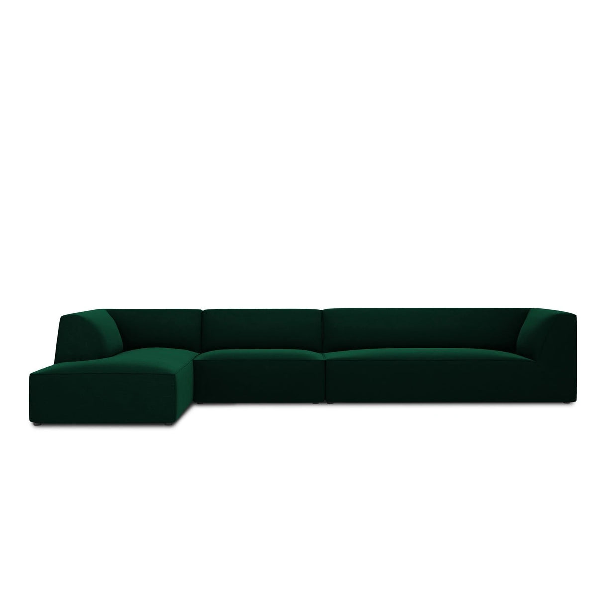 Ruby 5-Sitzer Ecksofa Links, mit Bezug aus Samt (Sal7) in Flaschengrün, 366x180 cm – Bild 1
