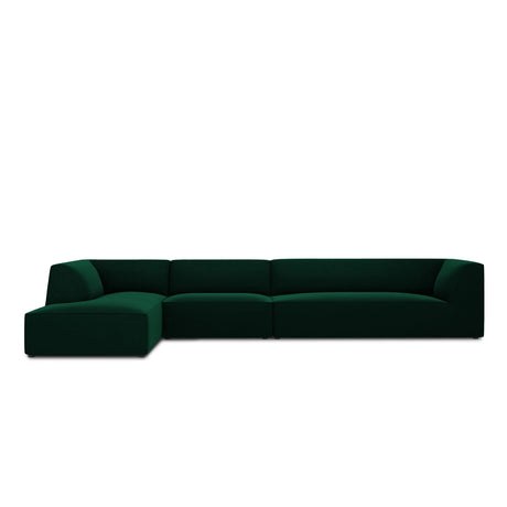 Ruby 5-Sitzer Ecksofa Links, mit Bezug aus Samt (Sal7) in Flaschengrün, 366x180 cm – Bild 1