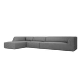 Ruby 5-Sitzer Ecksofa Links, mit Bezug aus Strukturierter Stoff (Ota11) in Grau, 366x180 cm – Bild 3