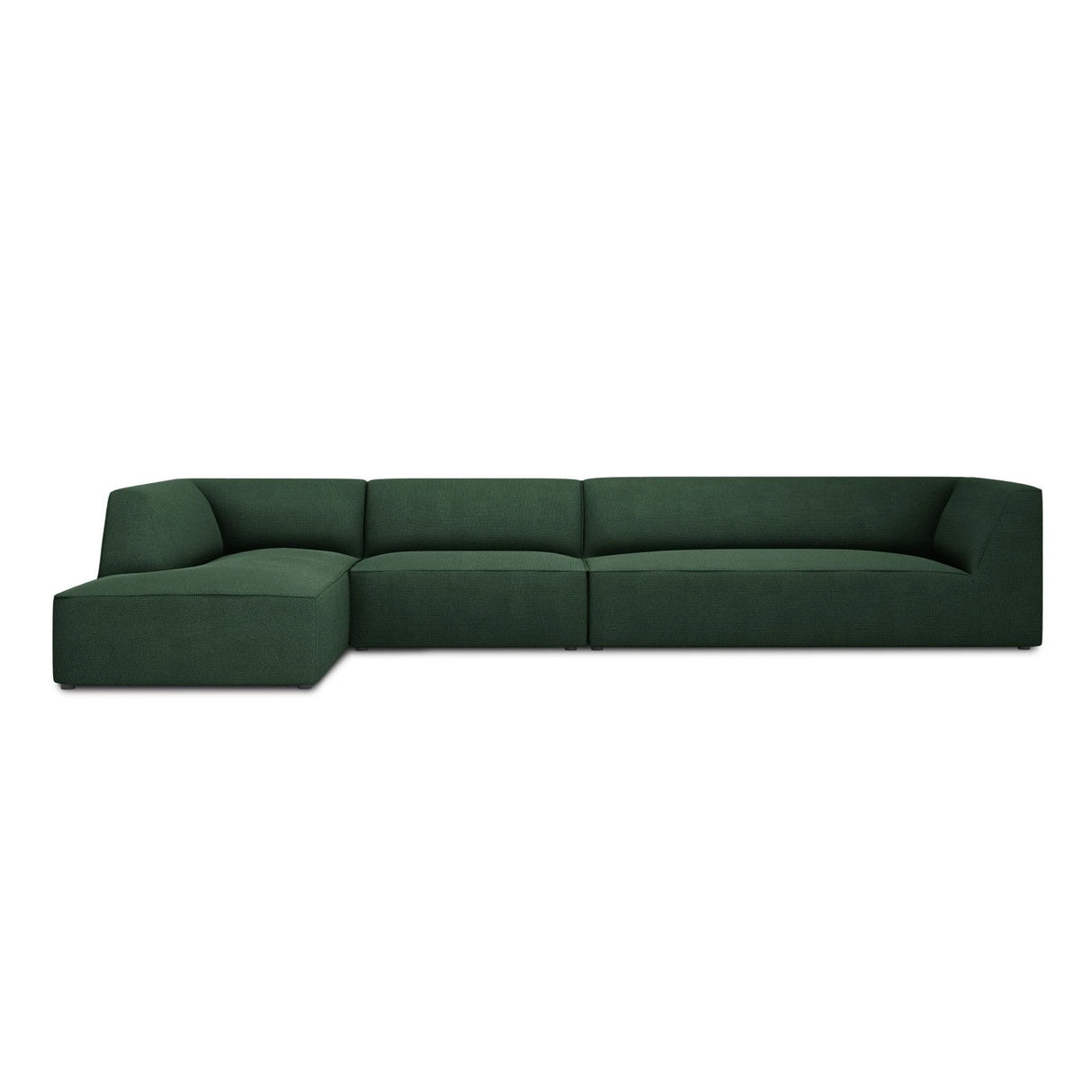 Ruby 5-Sitzer Ecksofa Links, mit Bezug aus Strukturierter Stoff (Ota14) in Grün, 366x180 cm – Bild 1