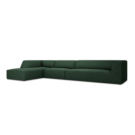 Ruby 5-Sitzer Ecksofa Links, mit Bezug aus Strukturierter Stoff (Ota14) in Grün, 366x180 cm – Bild 3