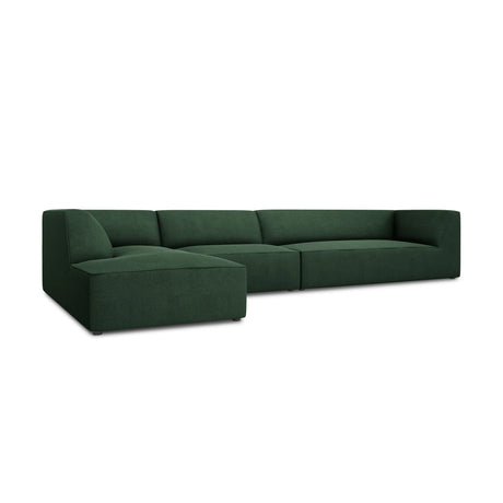Ruby 5-Sitzer Ecksofa Links, mit Bezug aus Strukturierter Stoff (Ota14) in Grün, 366x180 cm – Bild 4