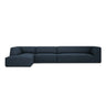 Ruby 5-Sitzer Ecksofa Links, mit Bezug aus Strukturierter Stoff (Ota18) in Marineblau, 366x180 cm – Bild 1