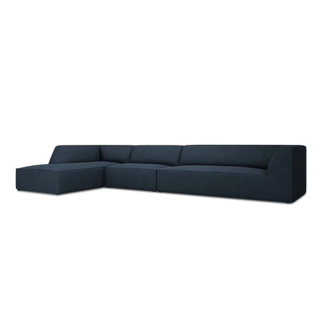 Ruby 5-Sitzer Ecksofa Links, mit Bezug aus Strukturierter Stoff (Ota18) in Marineblau, 366x180 cm – Bild 3