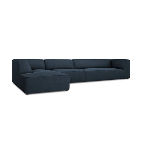 Ruby 5-Sitzer Ecksofa Links, mit Bezug aus Strukturierter Stoff (Ota18) in Marineblau, 366x180 cm – Bild 4