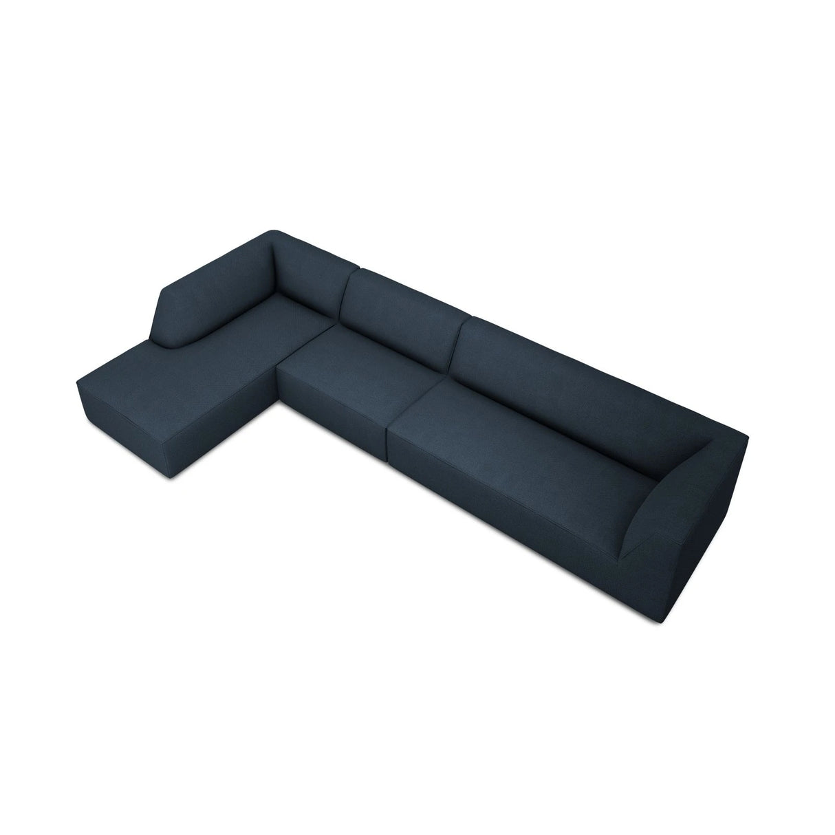 Ruby 5-Sitzer Ecksofa Links, mit Bezug aus Strukturierter Stoff (Ota18) in Marineblau, 366x180 cm – Bild 5