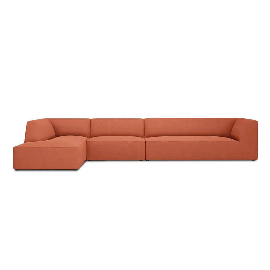 Ruby 5-Sitzer Ecksofa Links, mit Bezug aus Strukturierter Stoff (Ota2) in Coral, 366x180 cm – Bild 1