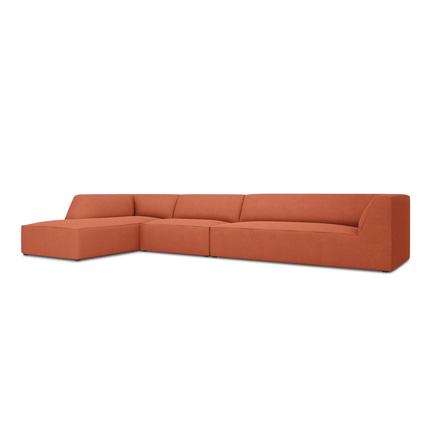 Ruby 5-Sitzer Ecksofa Links, mit Bezug aus Strukturierter Stoff (Ota2) in Coral, 366x180 cm – Bild 2