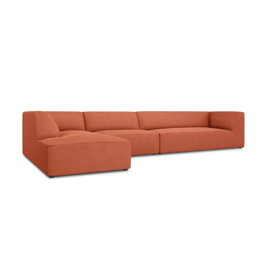 Ruby 5-Sitzer Ecksofa Links, mit Bezug aus Strukturierter Stoff (Ota2) in Coral, 366x180 cm – Bild 3
