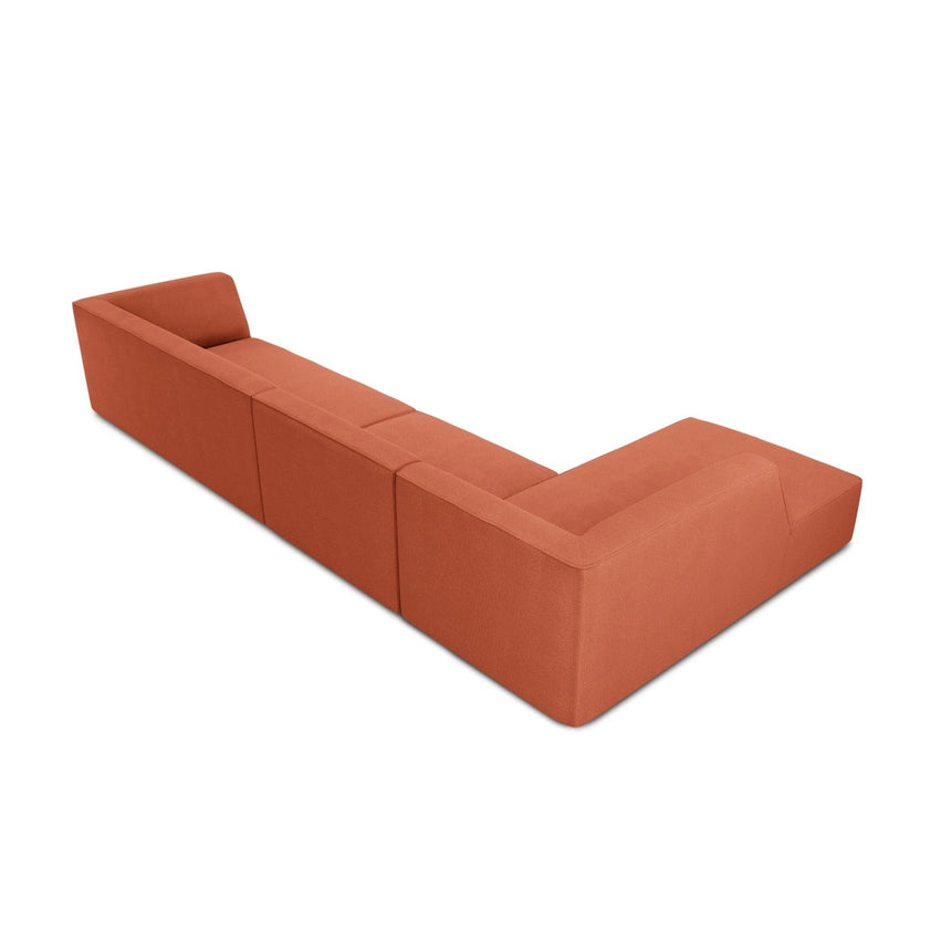 Ruby 5-Sitzer Ecksofa Links, mit Bezug aus Strukturierter Stoff (Ota2) in Coral, 366x180 cm – Bild 5