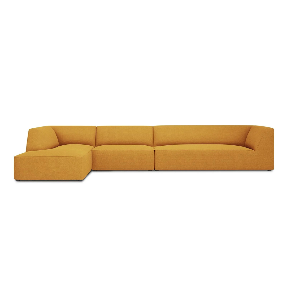 Ruby 5-Sitzer Ecksofa Links, mit Bezug aus Strukturierter Stoff (Ota4) in Gelb, 366x180 cm – Bild 1