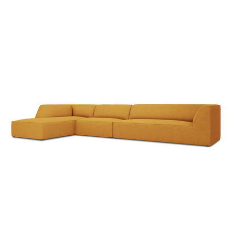 Ruby 5-Sitzer Ecksofa Links, mit Bezug aus Strukturierter Stoff (Ota4) in Gelb, 366x180 cm – Bild 3