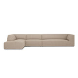 Ruby 5-Sitzer Ecksofa Links, mit Bezug aus Strukturierter Stoff (Ota7) in Dunkelbeige, 366x180 cm – Bild 1