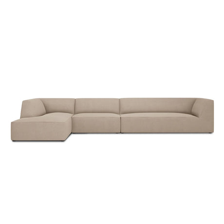 Ruby 5-Sitzer Ecksofa Links, mit Bezug aus Strukturierter Stoff (Ota7) in Dunkelbeige, 366x180 cm – Bild 1