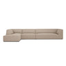 Ruby 5-Sitzer Ecksofa Links, mit Bezug aus Strukturierter Stoff (Ota7) in Dunkelbeige, 366x180 cm – Bild 1