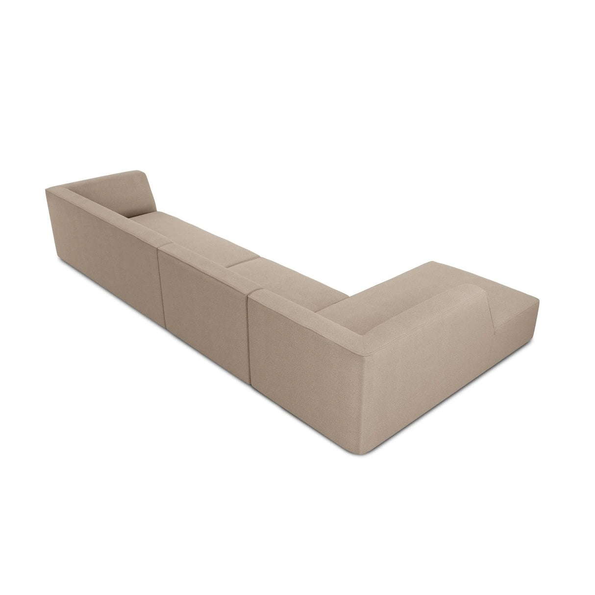 Ruby 5-Sitzer Ecksofa Links, mit Bezug aus Strukturierter Stoff (Ota7) in Dunkelbeige, 366x180 cm – Bild 6