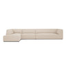 Ruby 5-Sitzer Ecksofa Links, mit Bezug aus Strukturierter Stoff (Ota8) in Beige, 366x180 cm – Bild 1