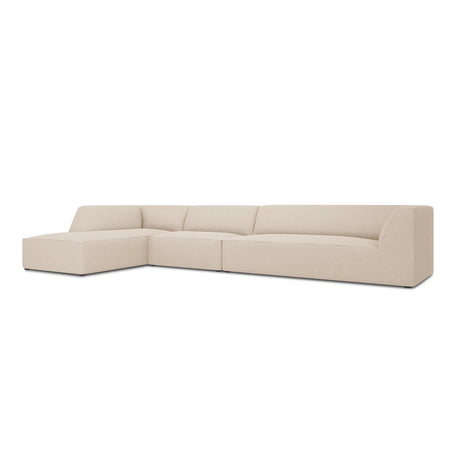 Ruby 5-Sitzer Ecksofa Links, mit Bezug aus Strukturierter Stoff (Ota8) in Beige, 366x180 cm – Bild 3