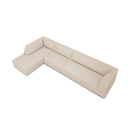 Ruby 5-Sitzer Ecksofa Links, mit Bezug aus Strukturierter Stoff (Ota8) in Beige, 366x180 cm – Bild 5