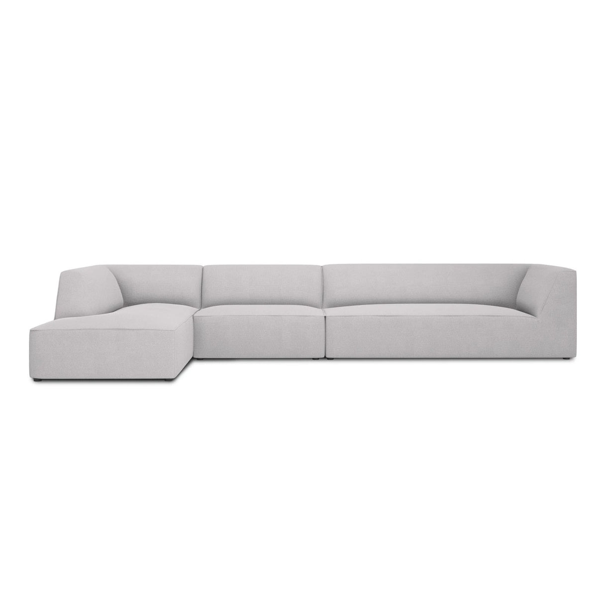Ruby 5-Sitzer Ecksofa Links, mit Bezug aus Strukturierter Stoff (Ota9) in Hellgrau, 366x180 cm – Bild 1