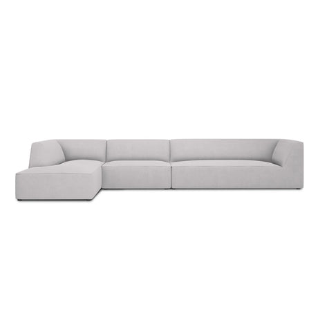 Ruby 5-Sitzer Ecksofa Links, mit Bezug aus Strukturierter Stoff (Ota9) in Hellgrau, 366x180 cm – Bild 1