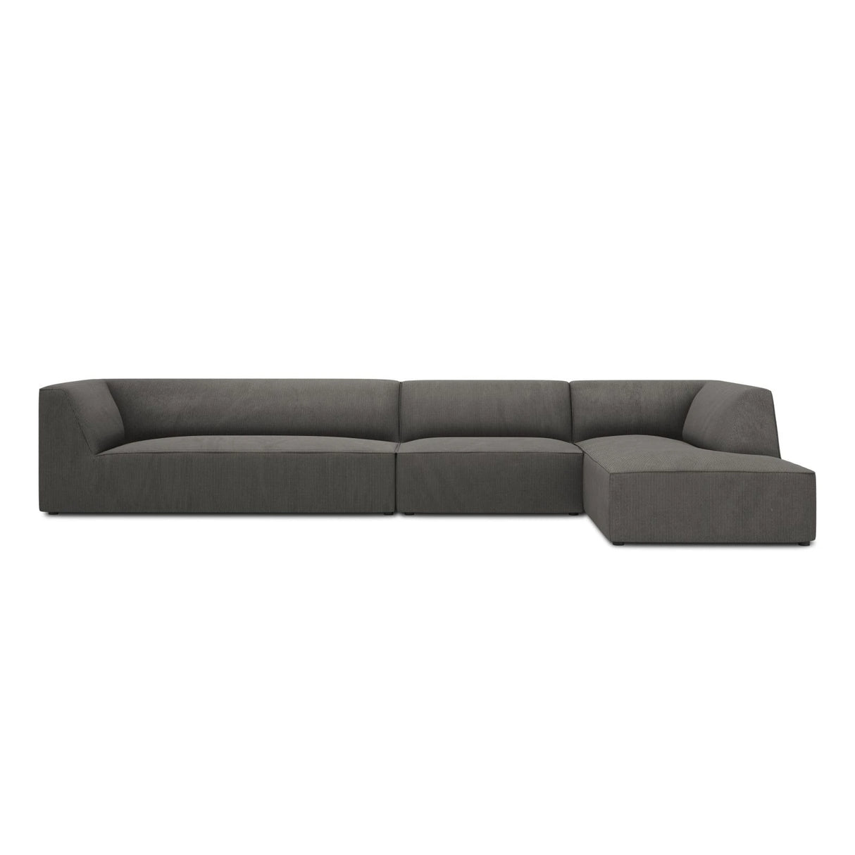 Ruby 5-Sitzer Ecksofa Rechts, mit Bezug aus Cord (ScaAnt) in Dunkelgrau, 366x180 cm – Bild 1