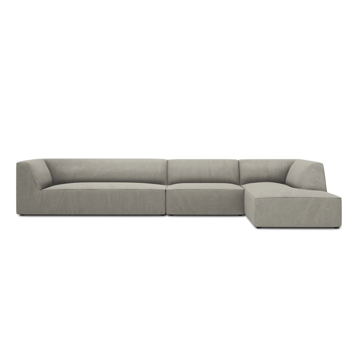 Ruby 5-Sitzer Ecksofa Rechts, mit Bezug aus Cord (ScaAsh) in Hellgrau, 366x180 cm – Bild 1