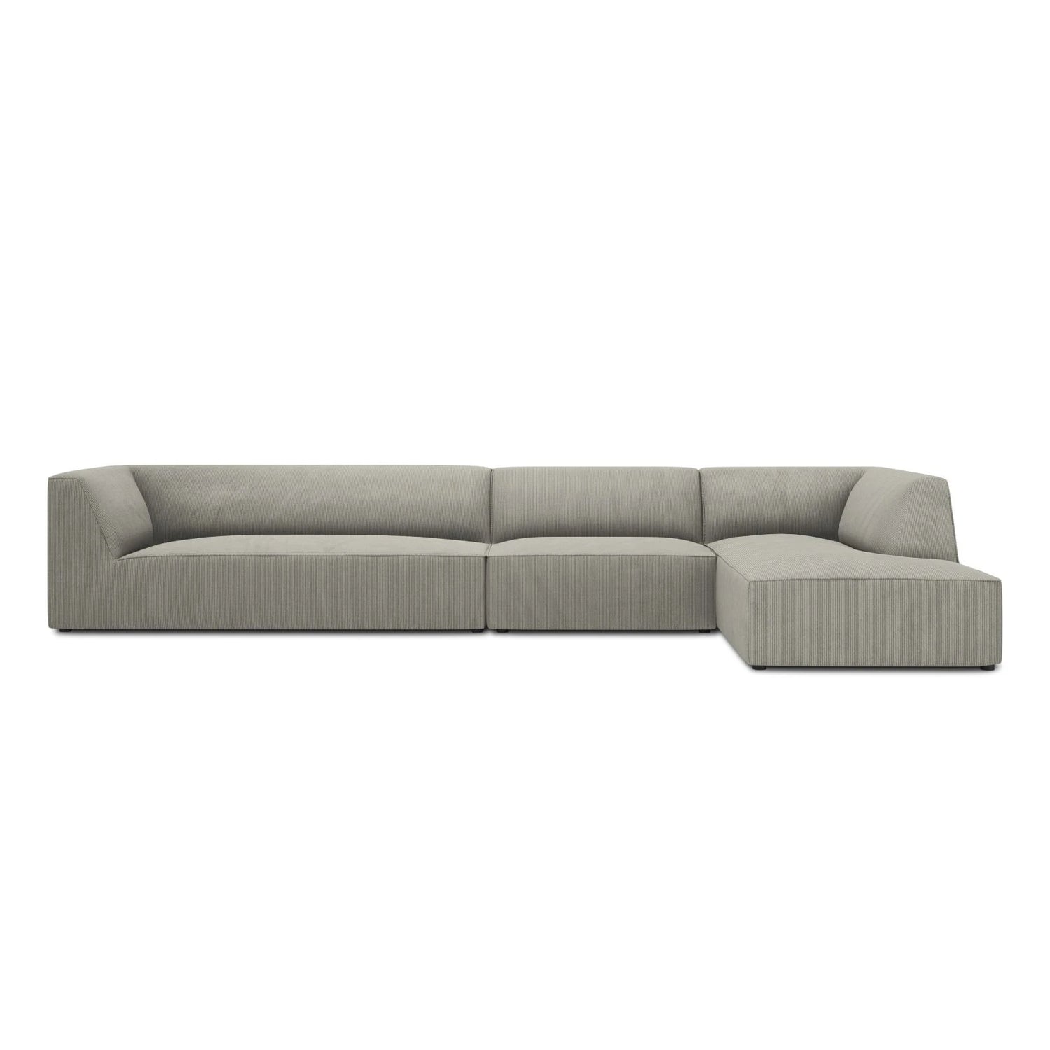 Ruby 5-Sitzer Ecksofa Rechts, mit Bezug aus Cord (ScaAsh) in Hellgrau, 366x180 cm – Bild 1
