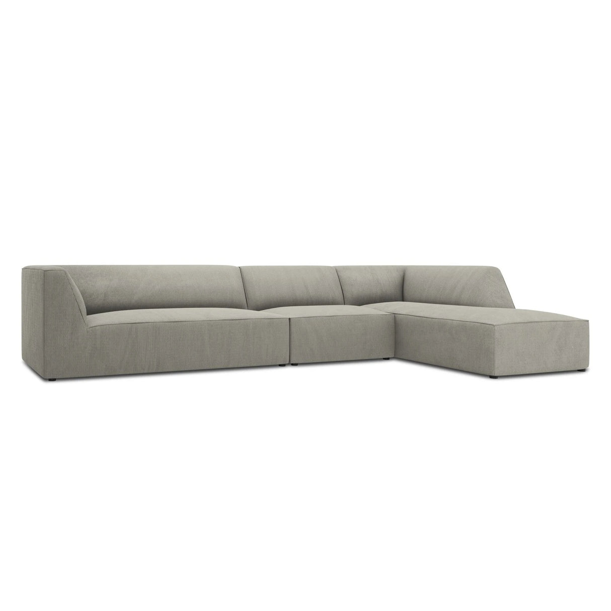 Ruby 5-Sitzer Ecksofa Rechts, mit Bezug aus Cord (ScaAsh) in Hellgrau, 366x180 cm – Bild 5
