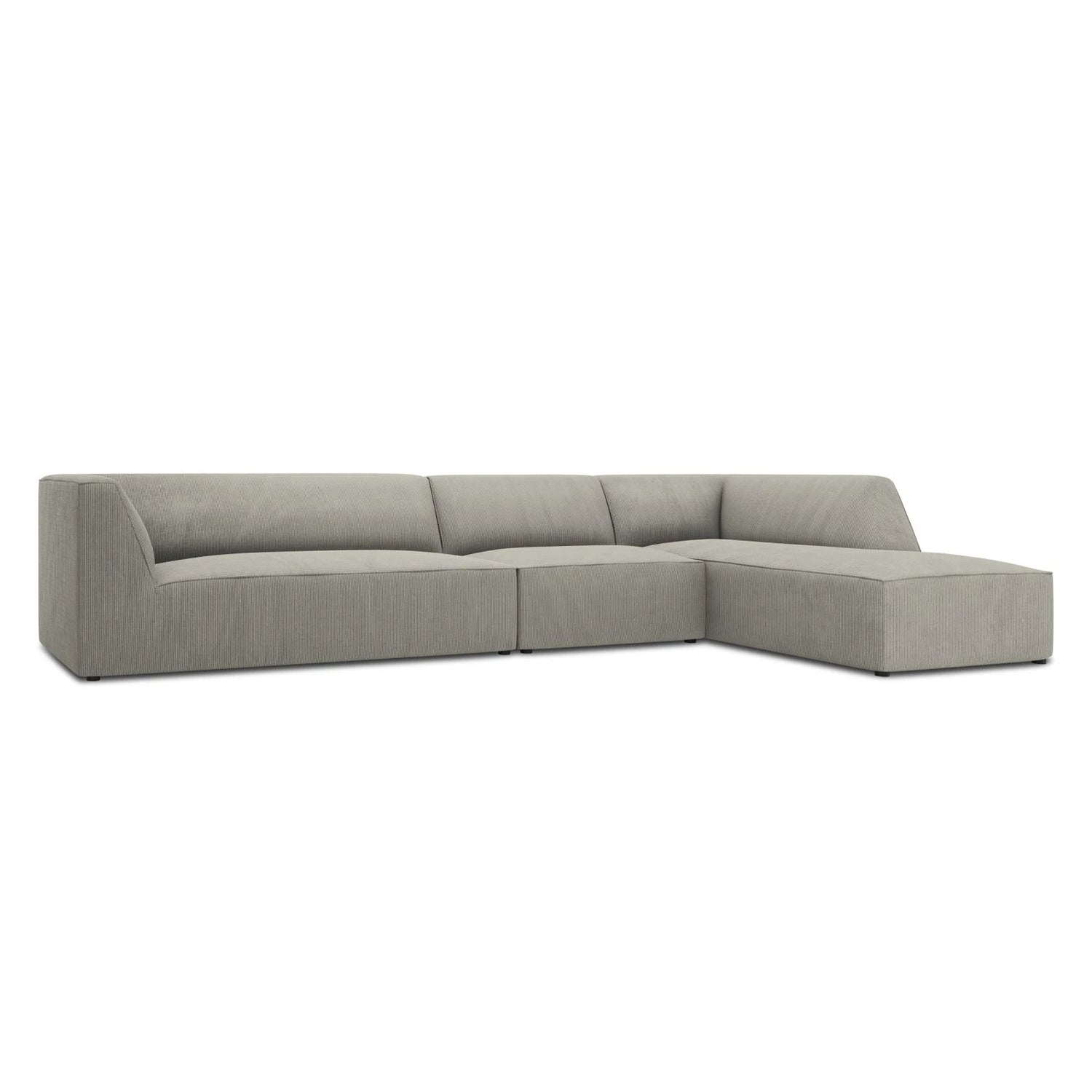 Ruby 5-Sitzer Ecksofa Rechts, mit Bezug aus Cord (ScaAsh) in Hellgrau, 366x180 cm – Bild 5