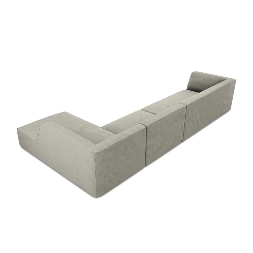 Ruby 5-Sitzer Ecksofa Rechts, mit Bezug aus Cord (ScaAsh) in Hellgrau, 366x180 cm – Bild 8