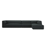 Ruby 5-Sitzer Ecksofa Rechts, mit Bezug aus Cord (ScaBla) in Schwarz, 366x180 cm – Bild 1