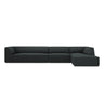 Ruby 5-Sitzer Ecksofa Rechts, mit Bezug aus Cord (ScaBla) in Schwarz, 366x180 cm – Bild 1