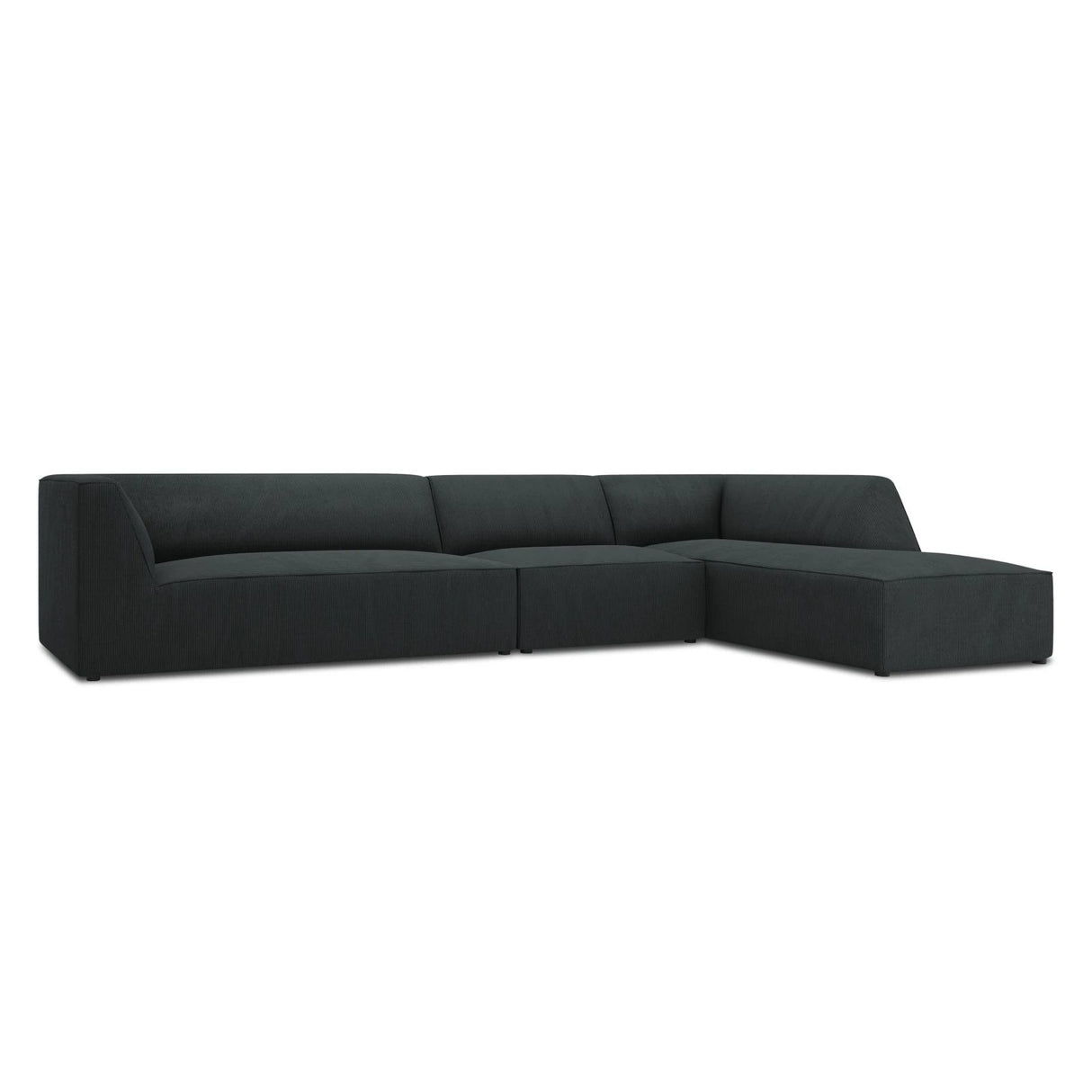Ruby 5-Sitzer Ecksofa Rechts, mit Bezug aus Cord (ScaBla) in Schwarz, 366x180 cm – Bild 5