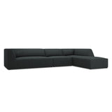 Ruby 5-Sitzer Ecksofa Rechts, mit Bezug aus Cord (ScaBla) in Schwarz, 366x180 cm – Bild 5