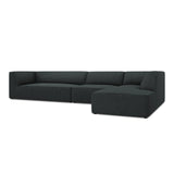 Ruby 5-Sitzer Ecksofa Rechts, mit Bezug aus Cord (ScaBla) in Schwarz, 366x180 cm – Bild 6