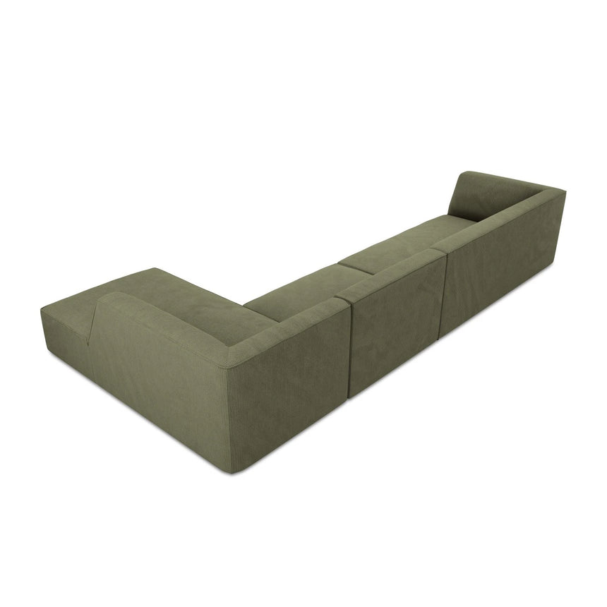 Ruby 5-Sitzer Ecksofa Rechts, mit Bezug aus Cord (ScaFor) in Grün, 366x180 cm – Bild 8