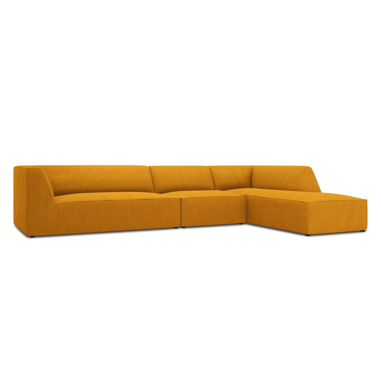Ruby 5-Sitzer Ecksofa Rechts, mit Bezug aus Cord (ScaMos) in Gelb, 366x180 cm – Bild 5