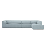 Ruby 5-Sitzer Ecksofa Rechts, mit Bezug aus Cord (ScaSky) in Hellblau, 366x180 cm – Bild 1