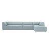 Ruby 5-Sitzer Ecksofa Rechts, mit Bezug aus Cord (ScaSky) in Hellblau, 366x180 cm – Bild 1