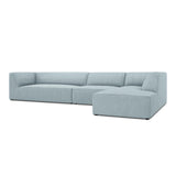 Ruby 5-Sitzer Ecksofa Rechts, mit Bezug aus Cord (ScaSky) in Hellblau, 366x180 cm – Bild 6