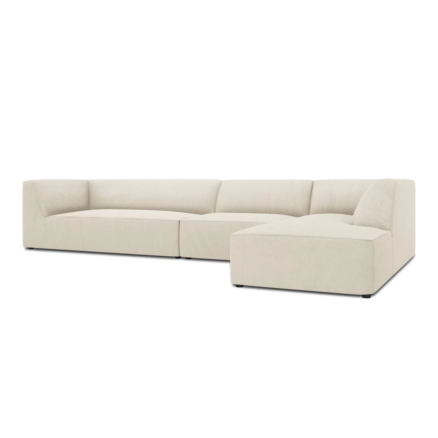 Ruby 5-Sitzer Ecksofa Rechts, mit Bezug aus Samt, Cord oder Strukturstoff, 366x180 cm – Bild 6