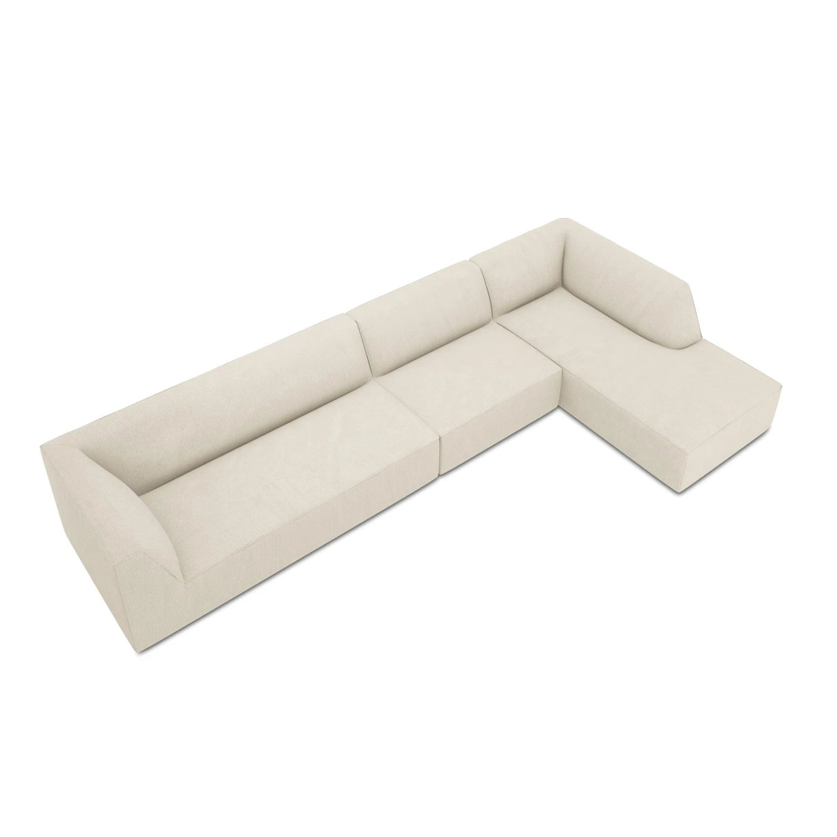 Ruby 5-Sitzer Ecksofa Rechts, mit Bezug aus Samt, Cord oder Strukturstoff, 366x180 cm – Bild 7